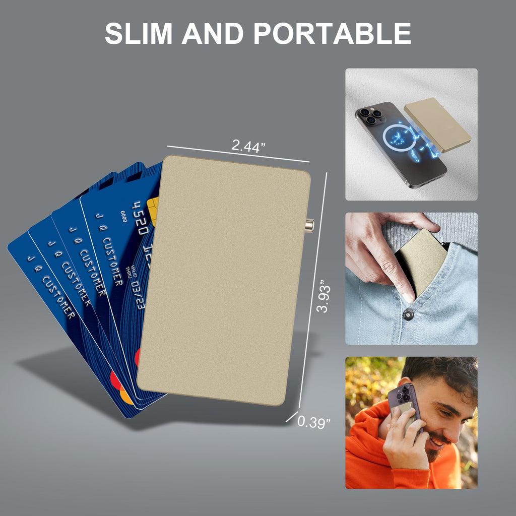 Cartera TOYFID de aluminio desplegable con RFID, delgada y básica, personalizada para tarjetas, para hombre