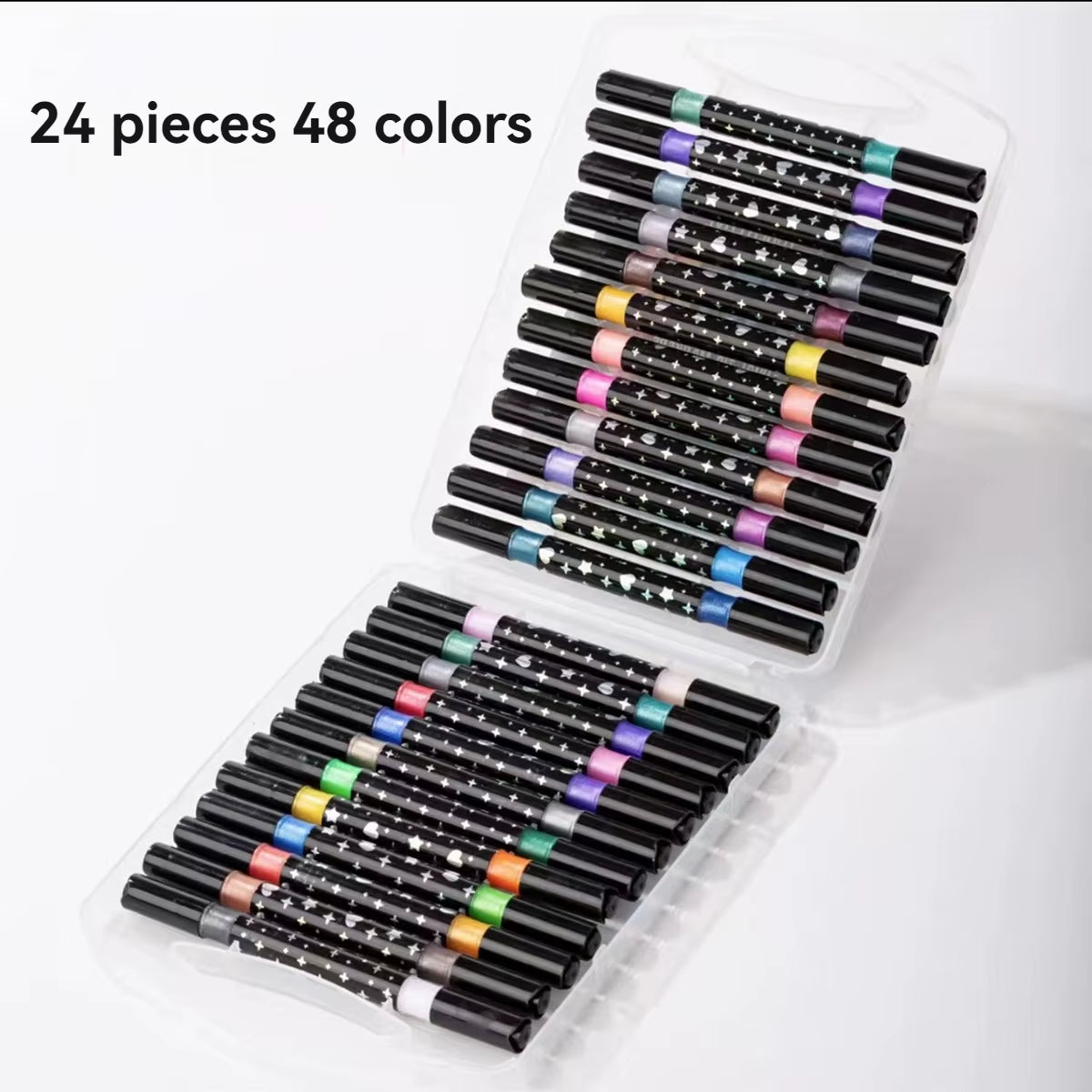Juego de rotuladores con purpurina de doble punta, de secado rápido, ideales para manuales, dibujos, colorear y pósteres.