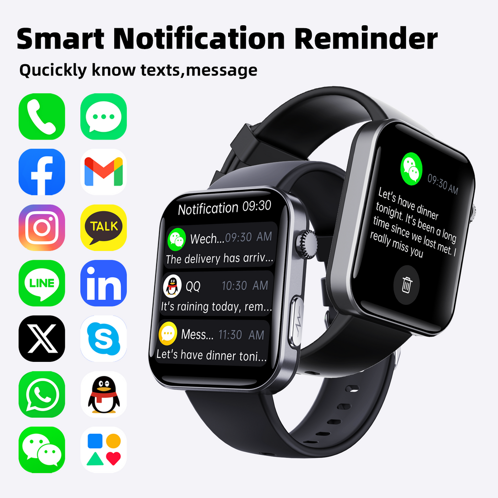 Reloj inteligente con ECG y monitor de presión arterial, temperatura corporal, glucosa en sangre, frecuencia cardíaca, oxígeno en sangre.