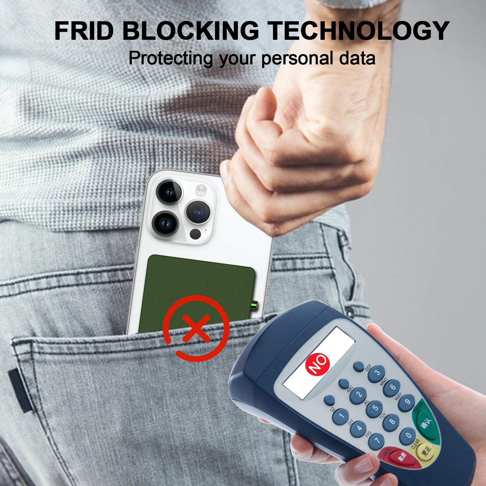 Cartera minimalista desplegable con clip para billetes, tarjetero delgado de aluminio deslizante con RFID
