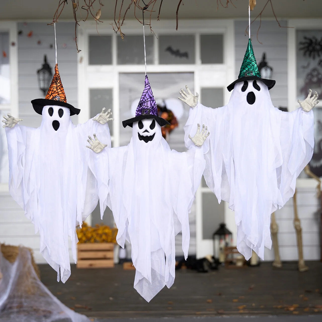 3 Packs Hanging Ghost Halloween Decorations 