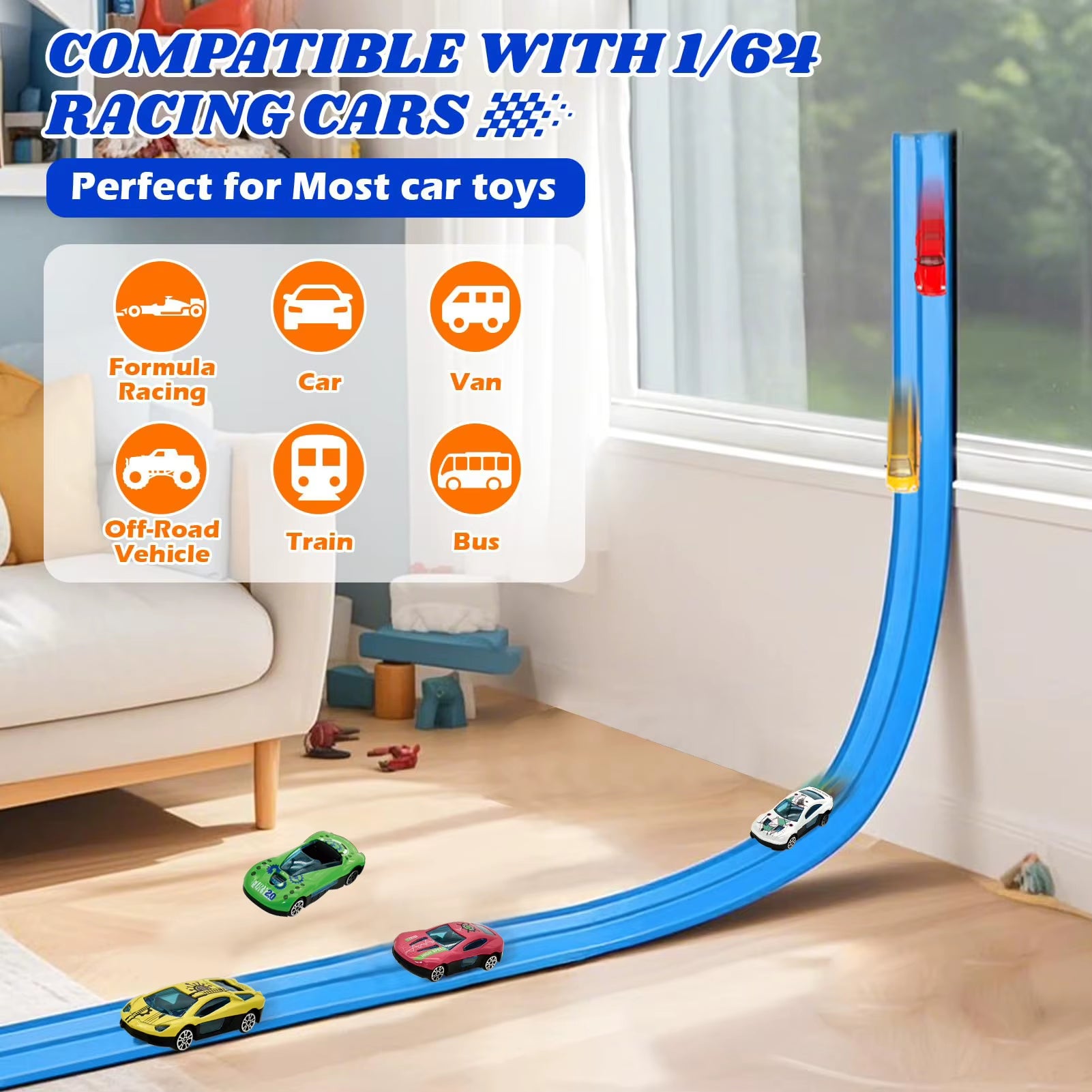 Flexible Race Track Children Toys DIY Double-Track Racing Car Ramp Track