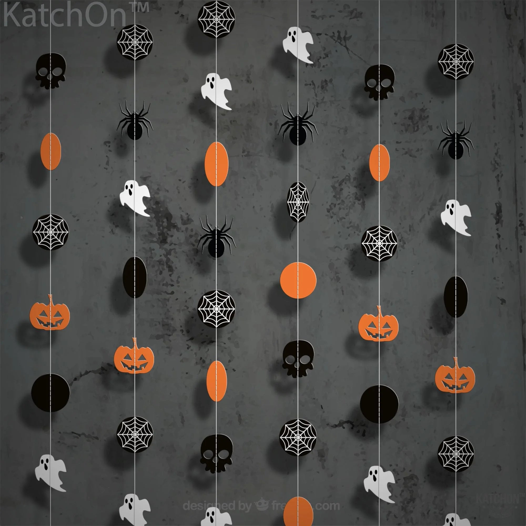 Orange and Black Halloween Garland and Pumpkin Garland, Halloween Decorations