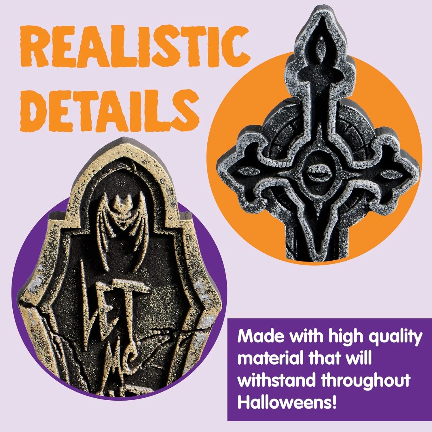 5 Pack 17 Inch Halloween Outdoor Tombstone Decorations