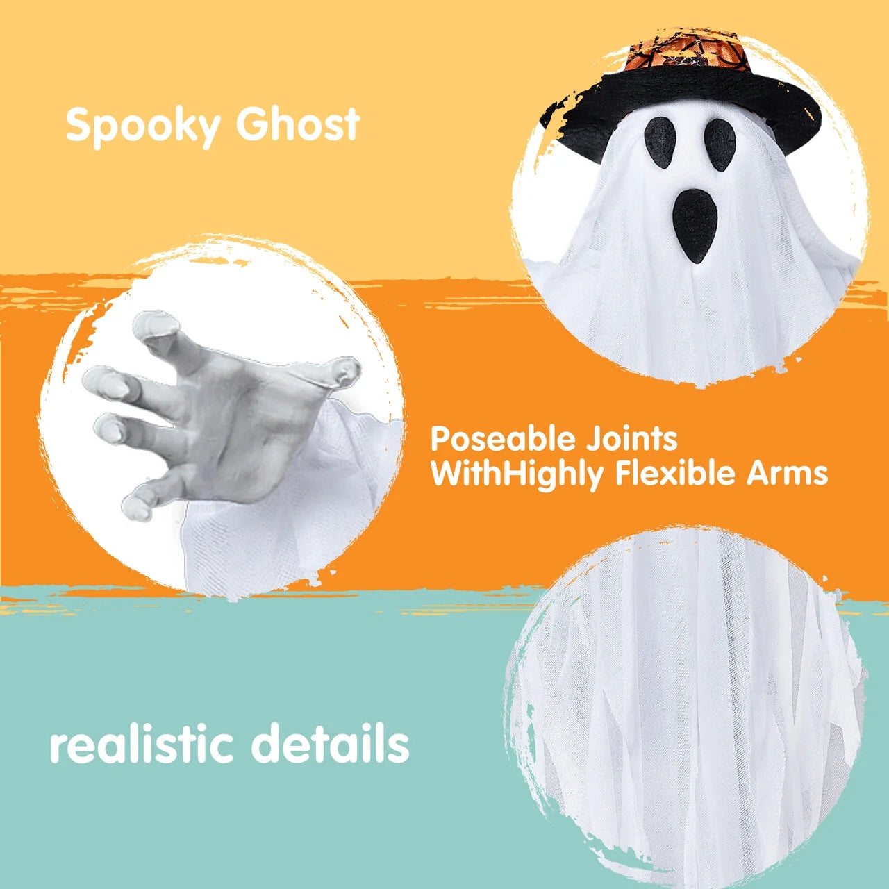 3 Packs Hanging Ghost Halloween Decorations 