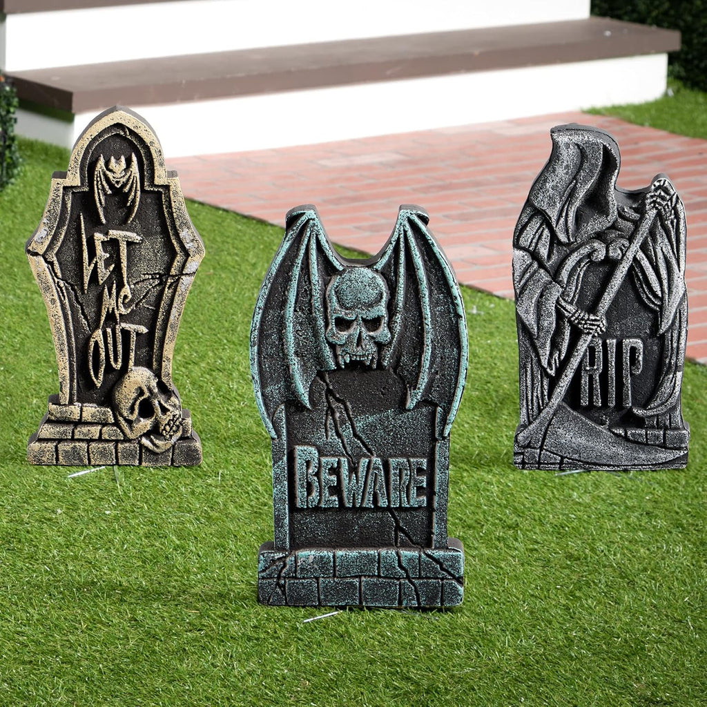 5 Pack 17 Inch Halloween Outdoor Tombstone Decorations