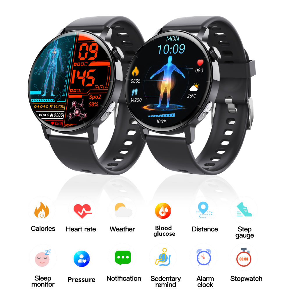 Reloj inteligente con monitor de ECG y análisis de componentes sanguíneos.