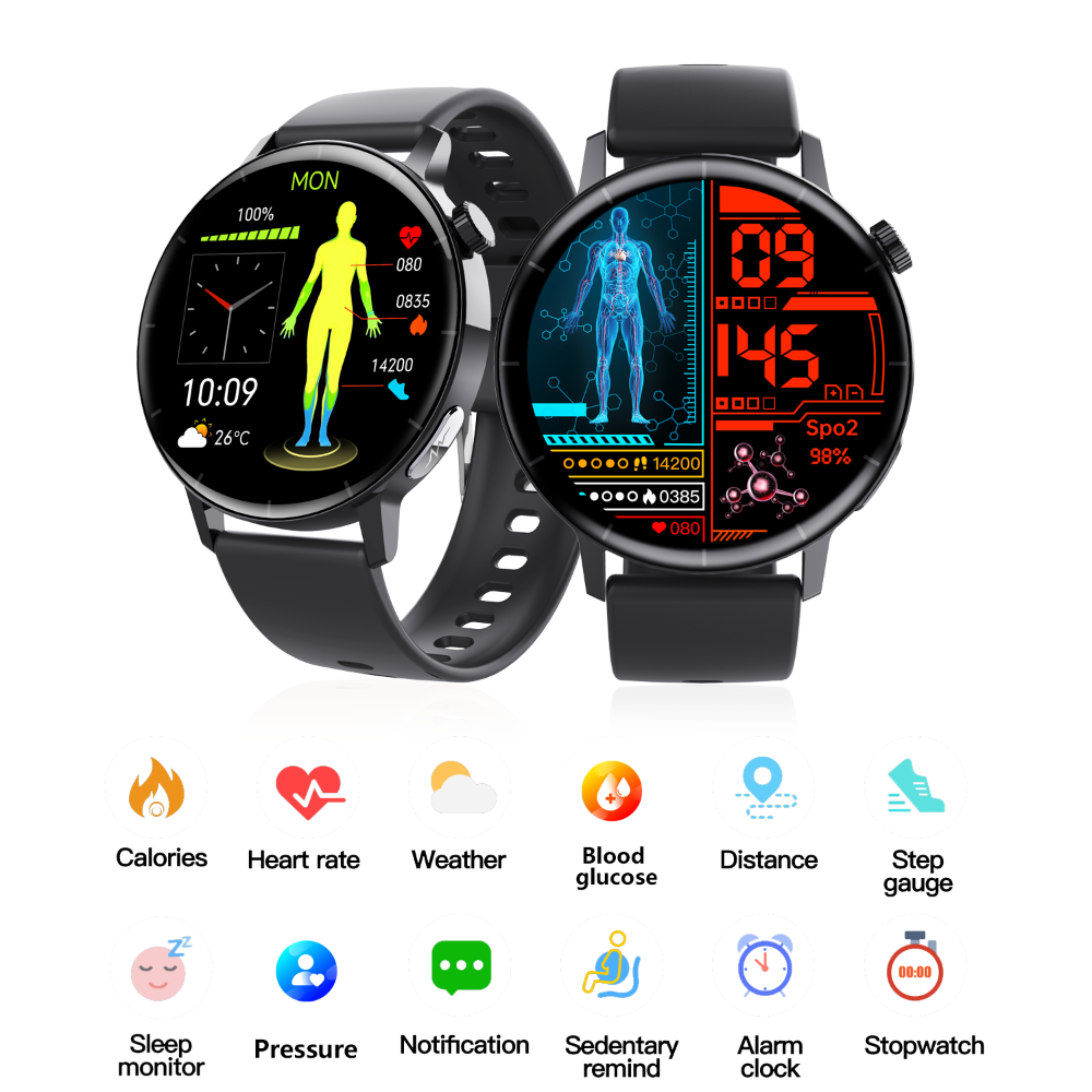 Reloj inteligente con monitor de ECG y análisis de componentes sanguíneos.