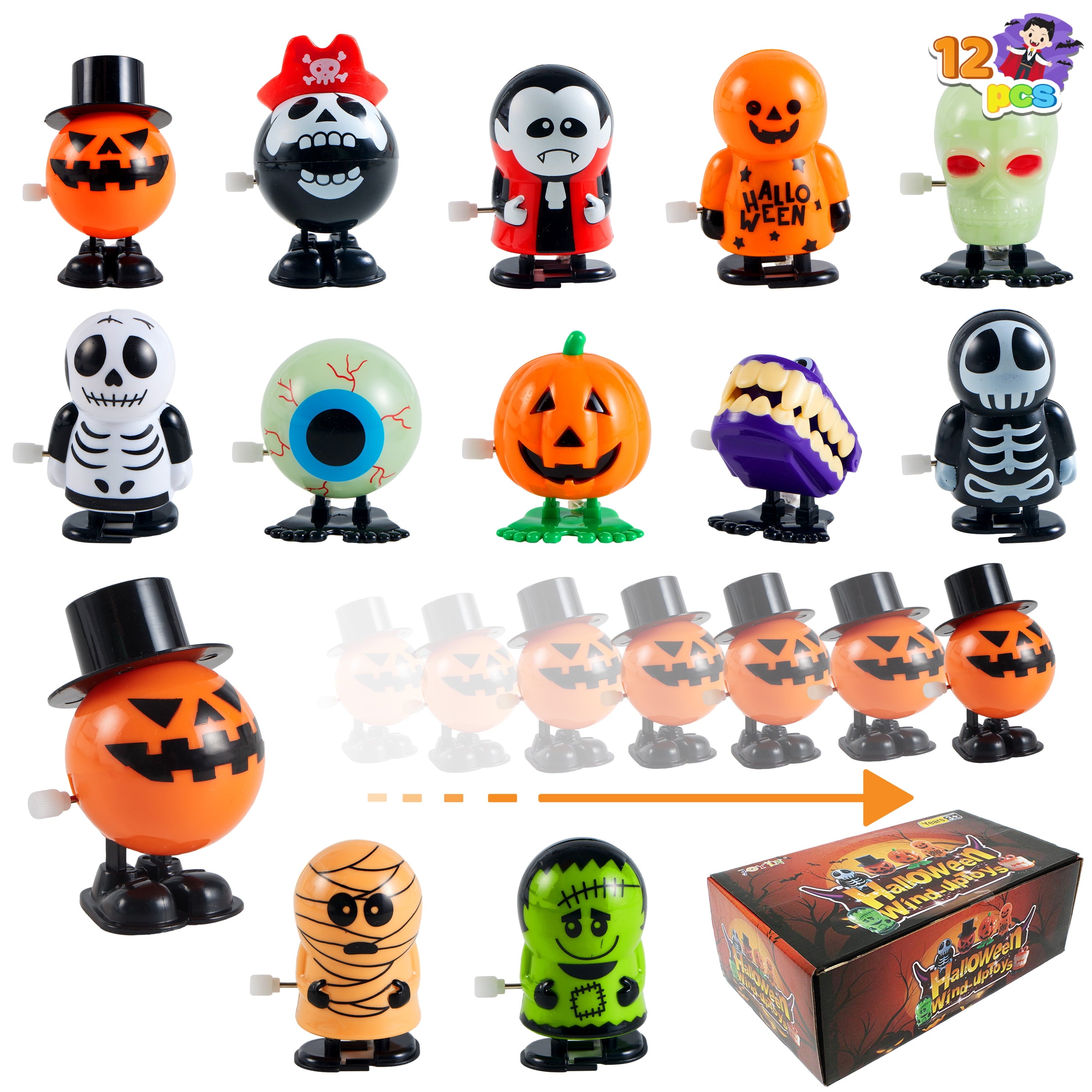 12 Pcs Halloween Wind up Toys for Kids,Halloween.