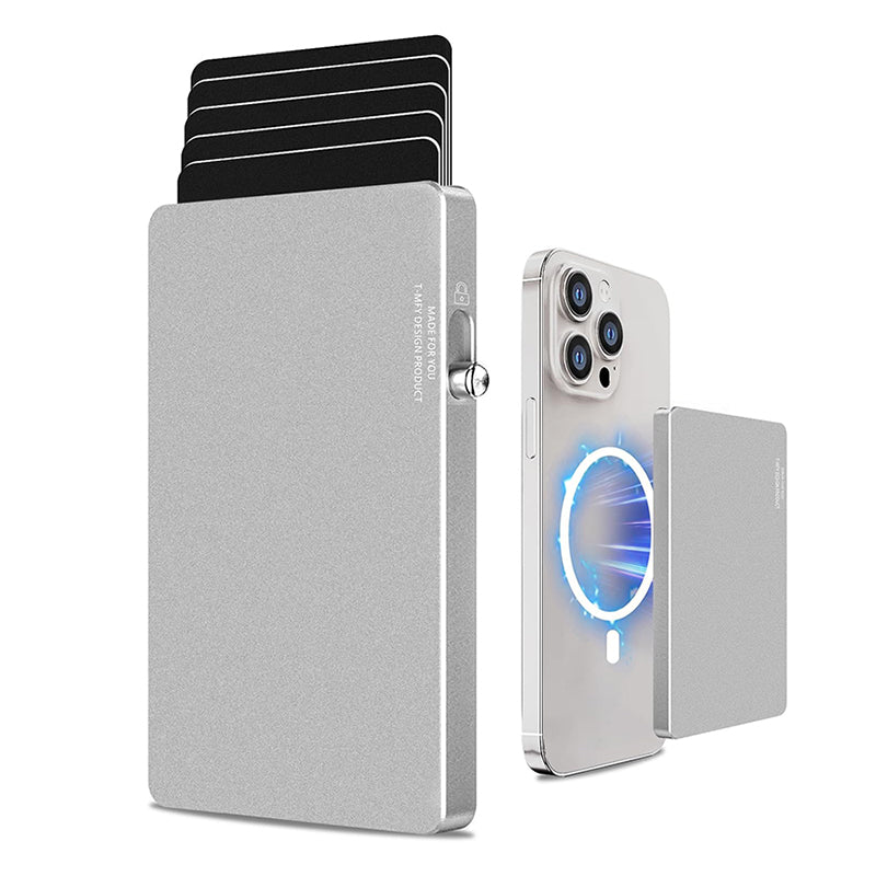 Cartera TOYFID de aluminio desplegable con RFID, delgada y básica, personalizada para tarjetas, para hombre