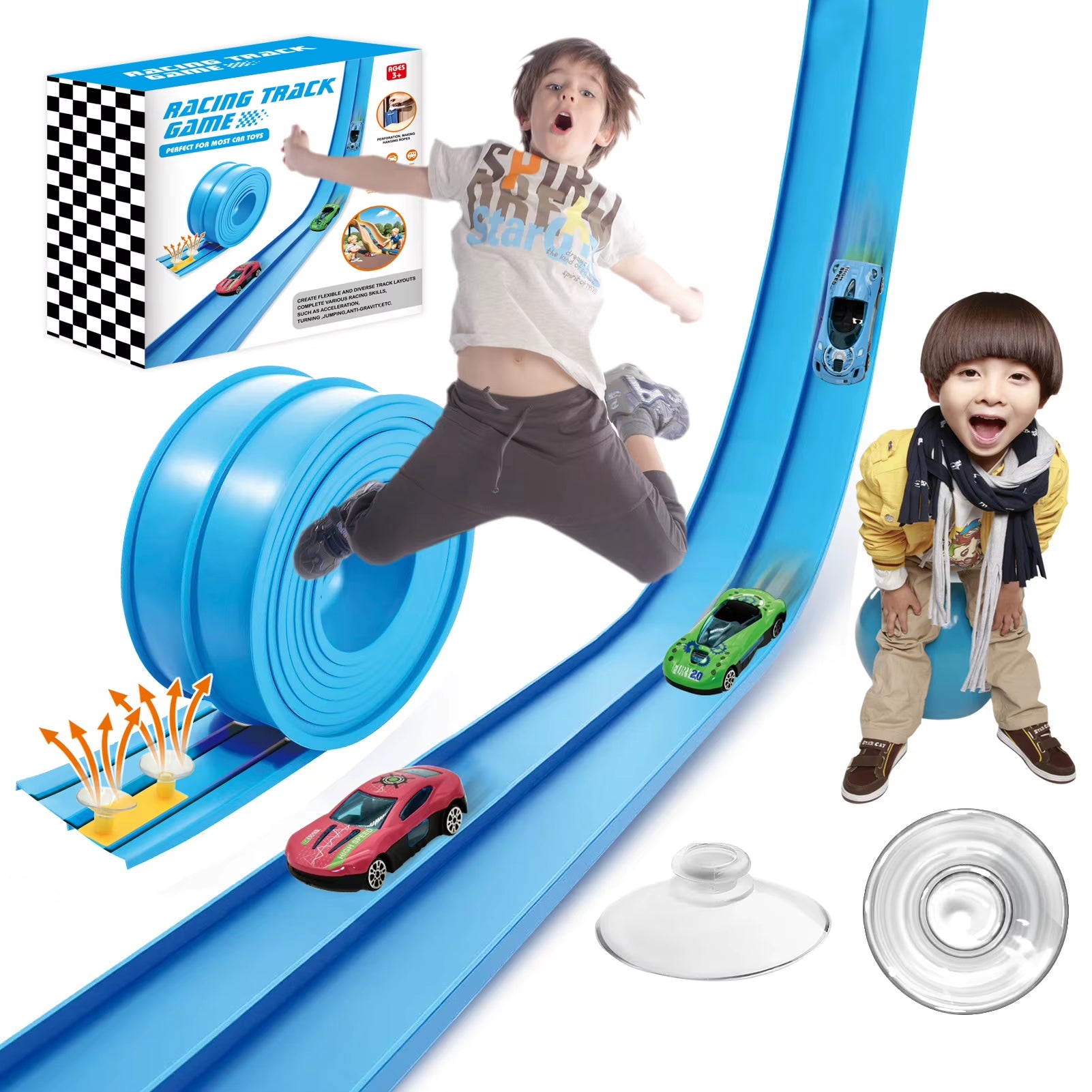 Flexible Race Track Children Toys DIY Double-Track Racing Car Ramp Track