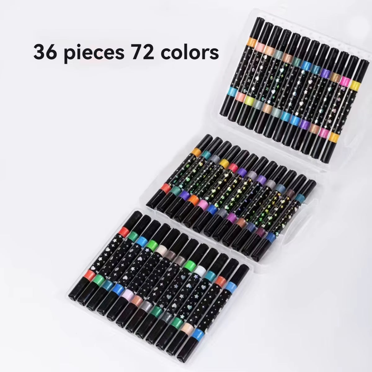 Juego de rotuladores con purpurina de doble punta, de secado rápido, ideales para manuales, dibujos, colorear y pósteres.