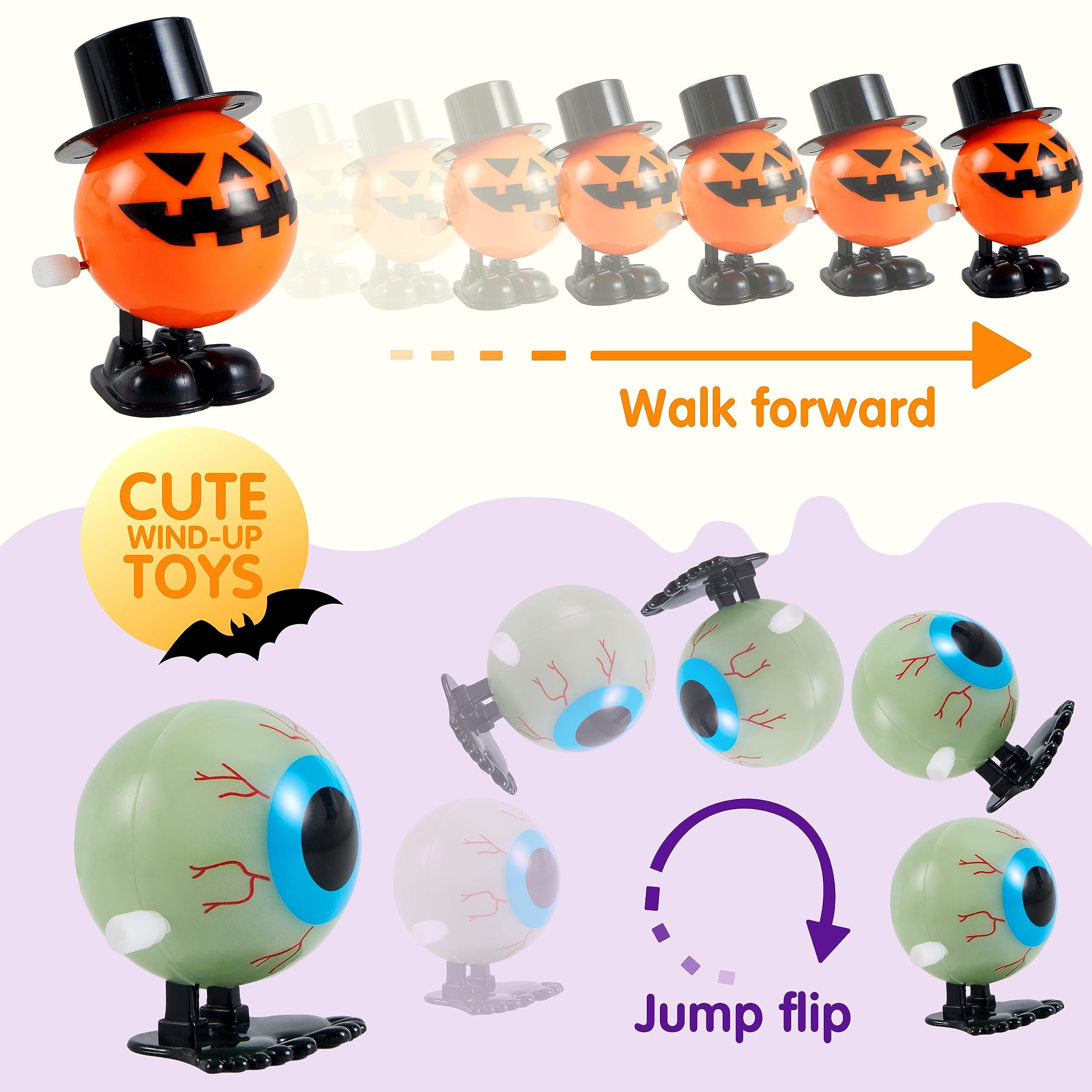 12 Pcs Halloween Wind up Toys for Kids,Halloween.