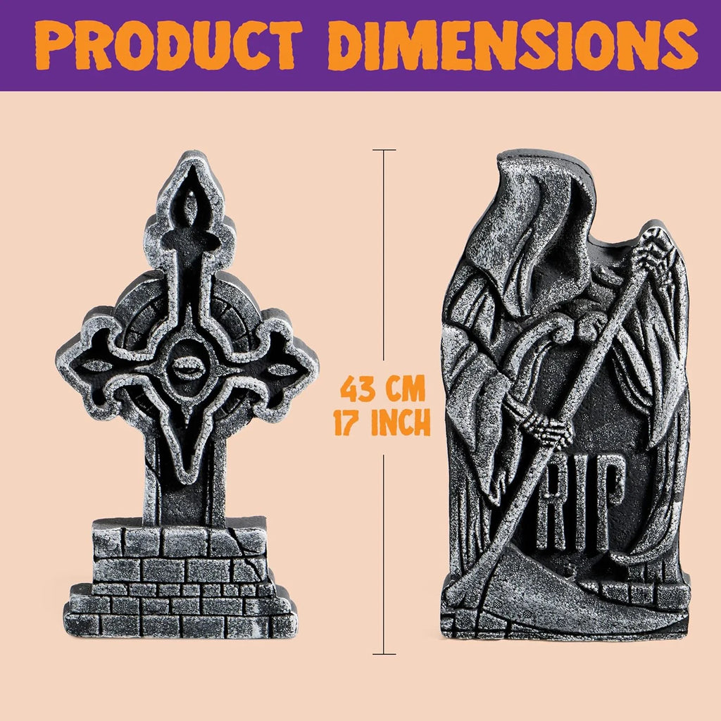5 Pack 17 Inch Halloween Outdoor Tombstone Decorations
