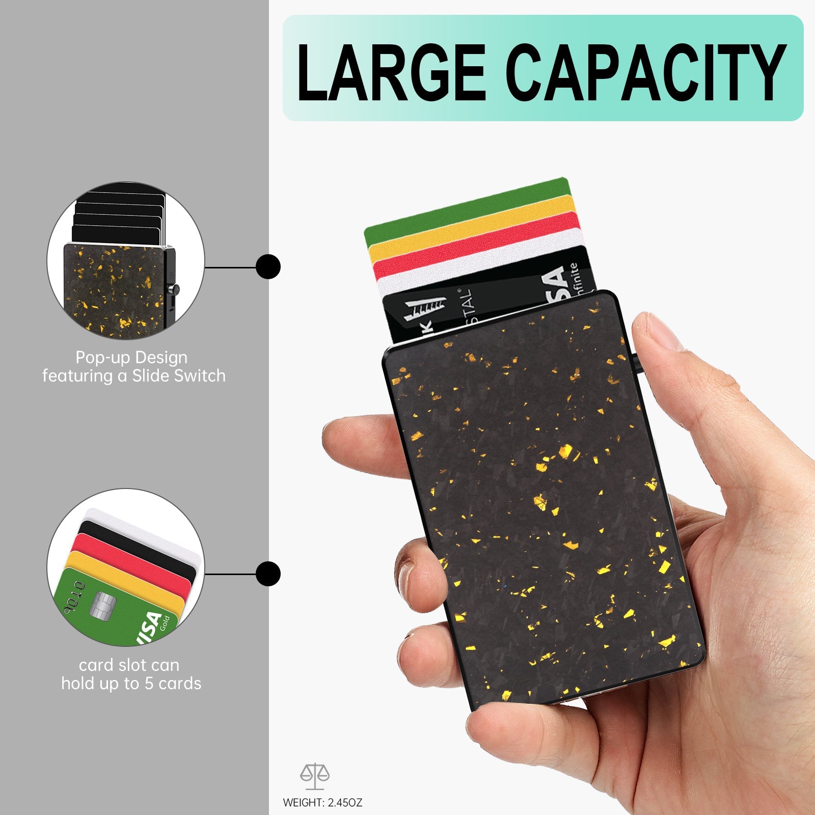 TOYFID - La mejor cartera RFID emergente para hombre, de fibra de carbono forjada, minimalista, de Amazon para proteger tarjetas de crédito