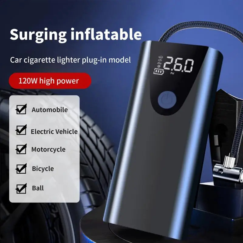Inflador de neumáticos portátil para coche, bomba de aire recargable, compresor de aire para neumáticos de bicicleta