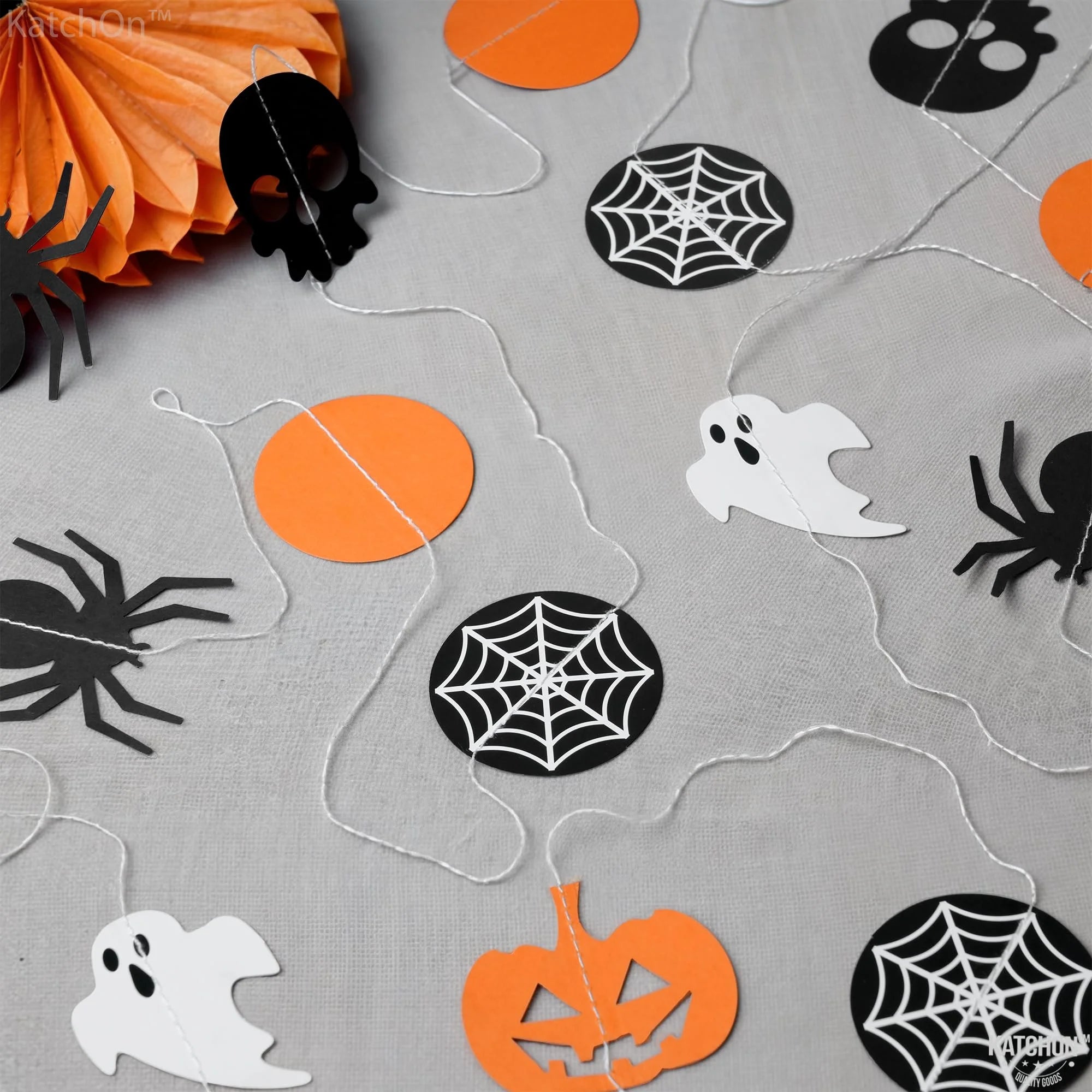 Orange and Black Halloween Garland and Pumpkin Garland, Halloween Decorations