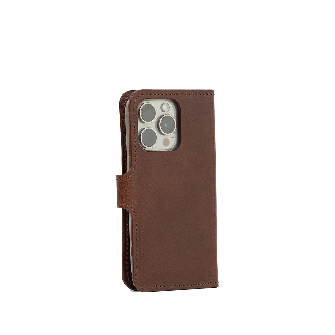Funda tipo cartera de cuero con MagSafe para Iphone 16 pro y pro max