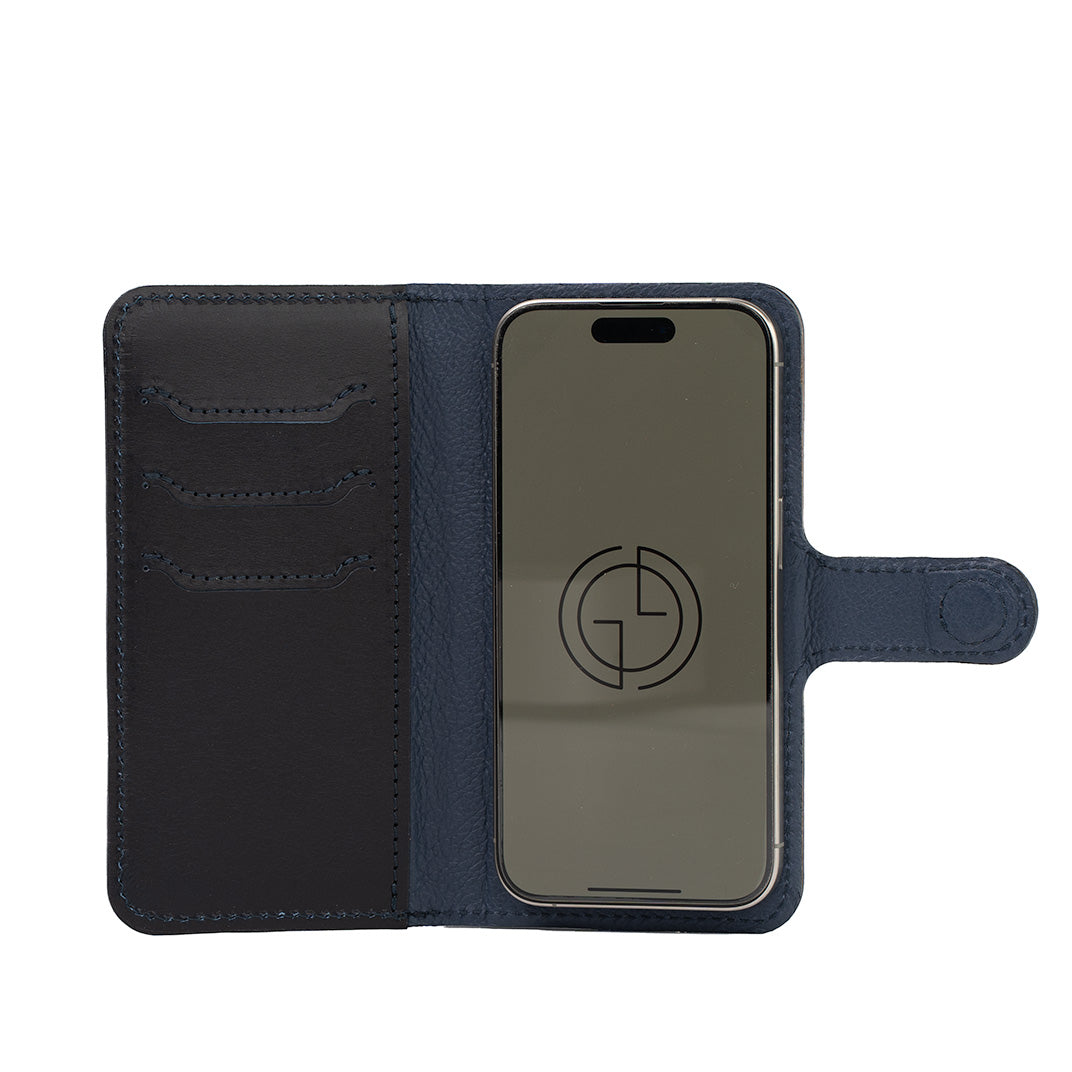 Funda tipo cartera de cuero con MagSafe para Iphone 16 pro y pro max