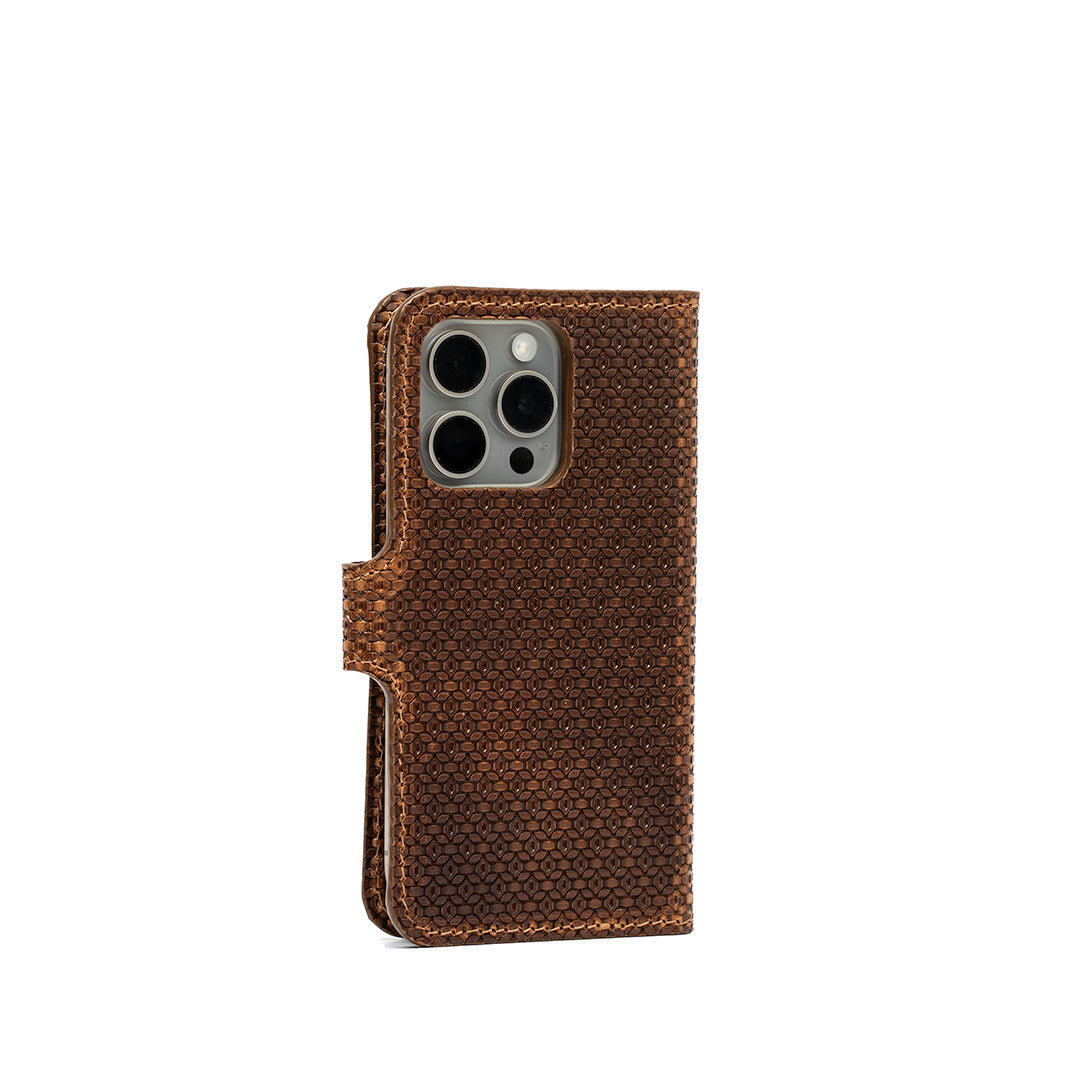 Funda tipo cartera de cuero con MagSafe para Iphone 16 pro y pro max