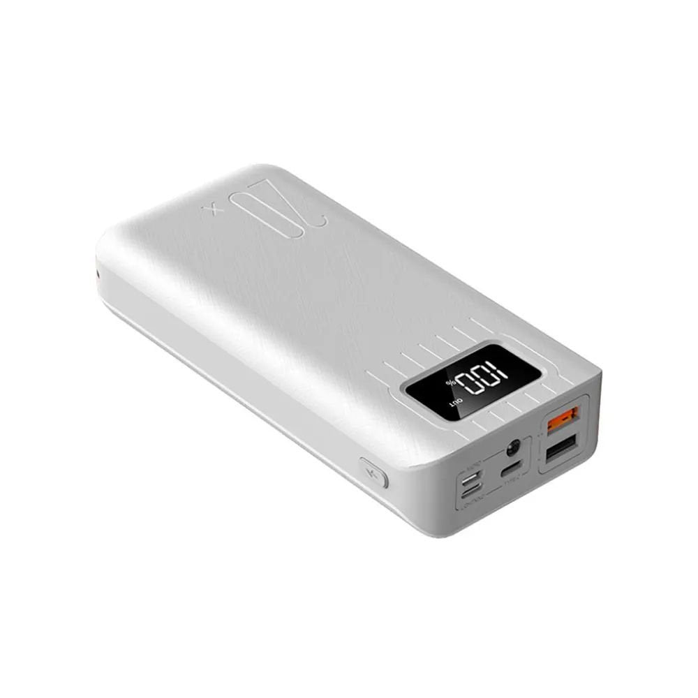 Batería externa de 20000 mAh con doble puerto USB y linterna LED
